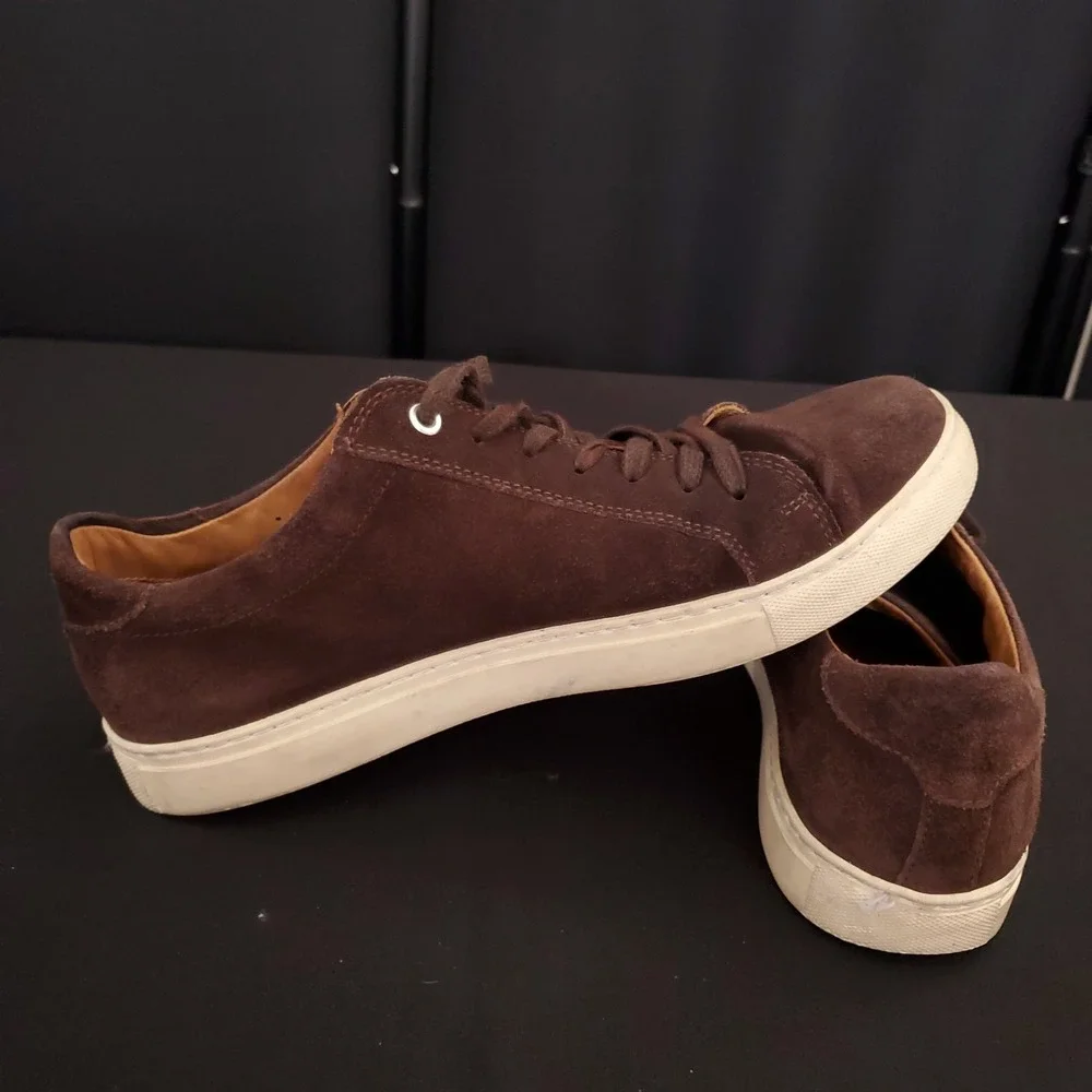 Suitsupply Shoes Men's Low Top Leather Sneakers Brown Luxury Brand Casual SIze 8